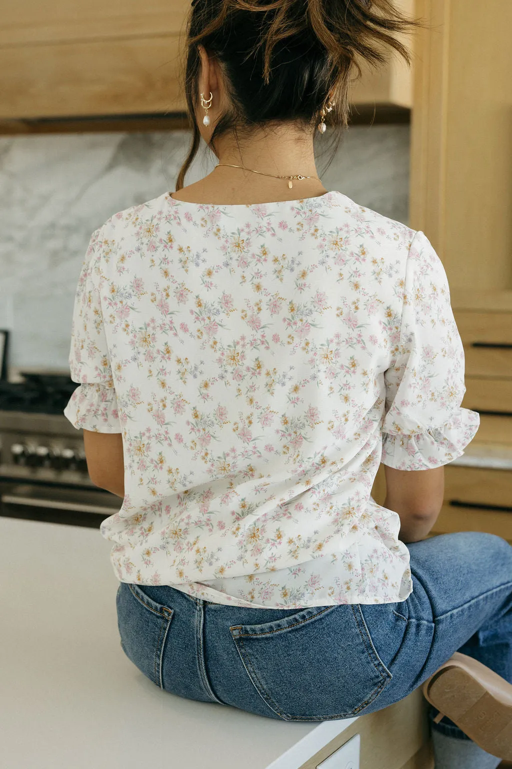 Sasha Top-Ivory Floral