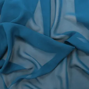 Silk Georgette Chiffon Fabric 54" Teal Solid 10mm 100% Silk