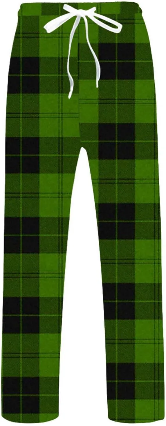 Sweatpants for Men Tapered Fashion Men's Casual Plaid Loose Sports Plaid Pajama Pants Pants Lightweight Workout