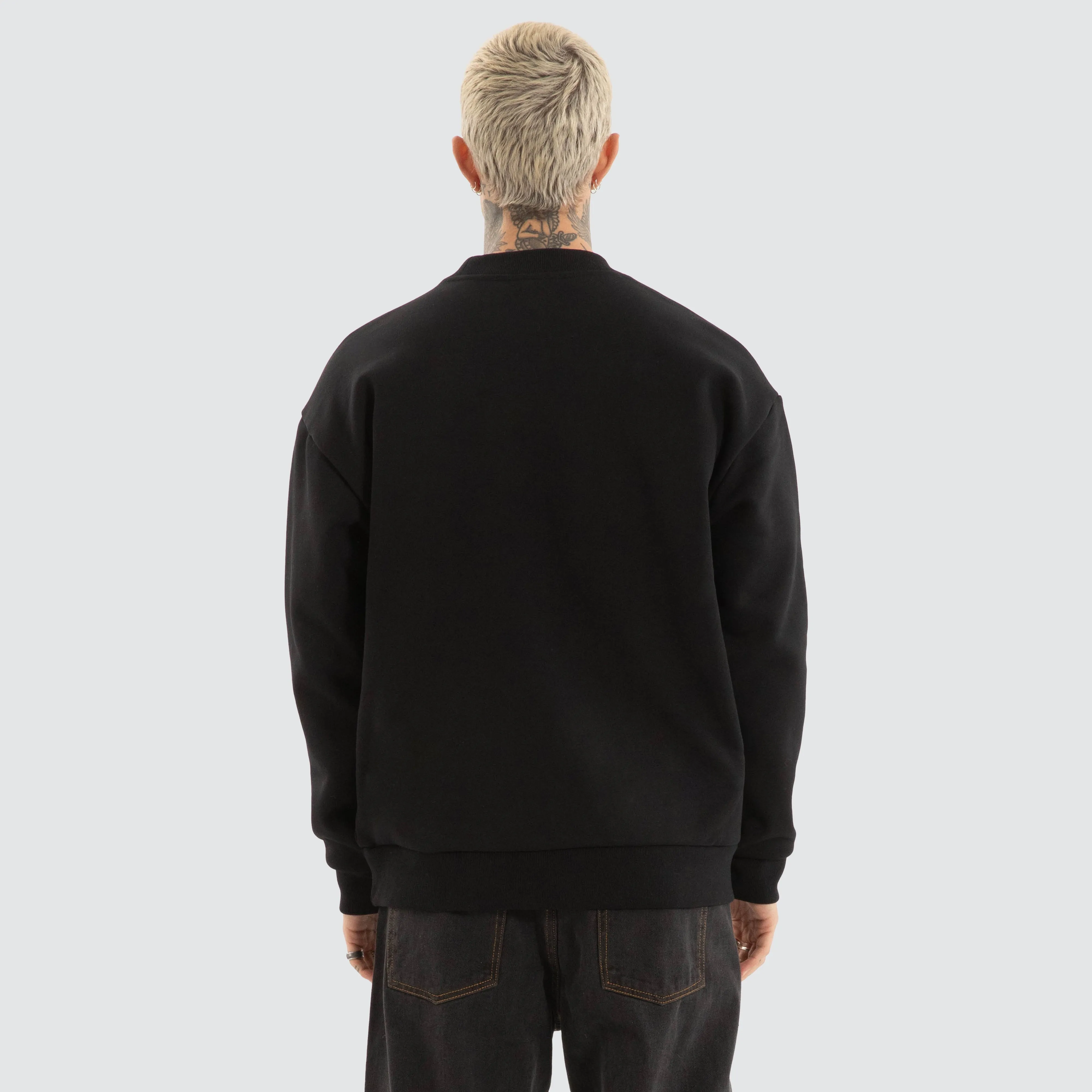 System Relaxed Sweater Jet Black