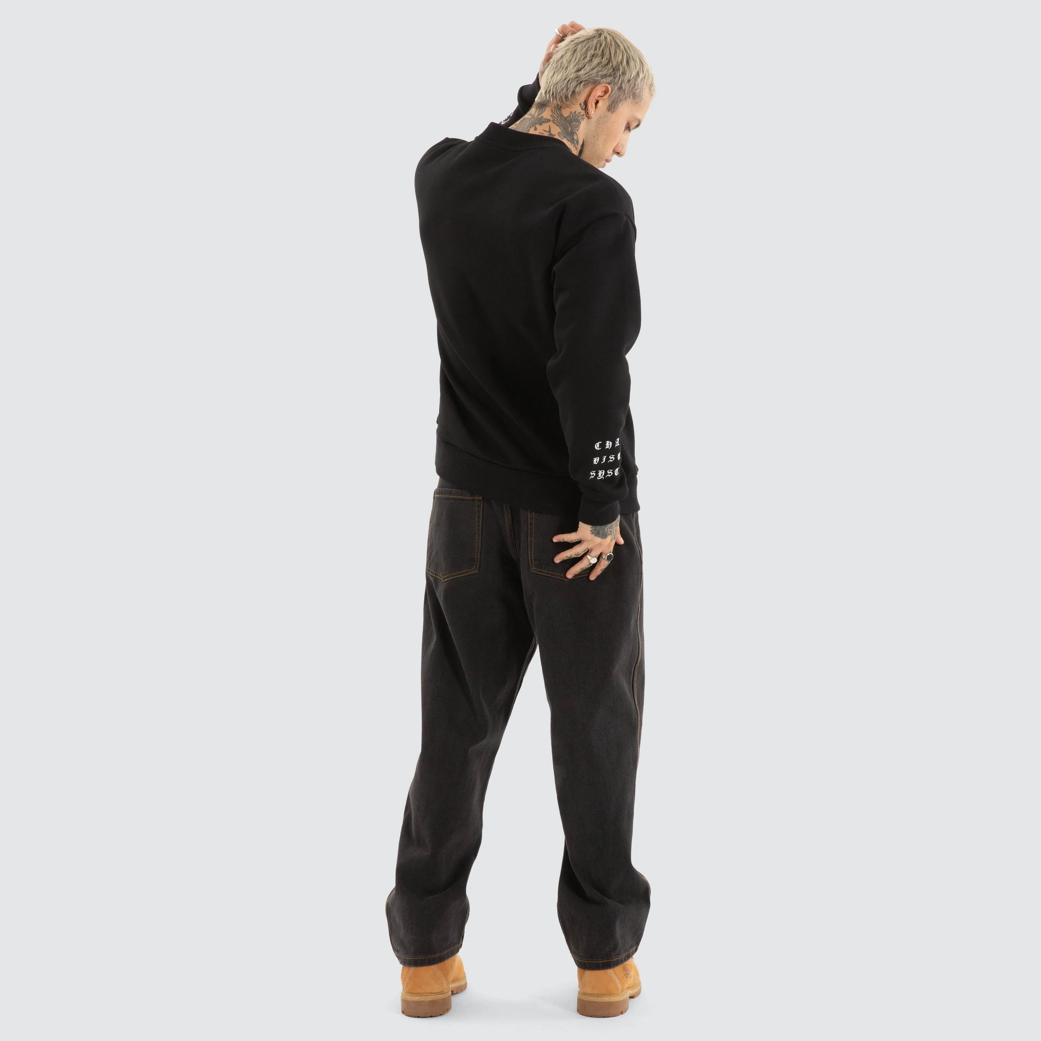 System Relaxed Sweater Jet Black