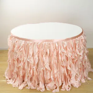 Taffeta Table Skirt 17ft Blush - Curly Willow Table Cover