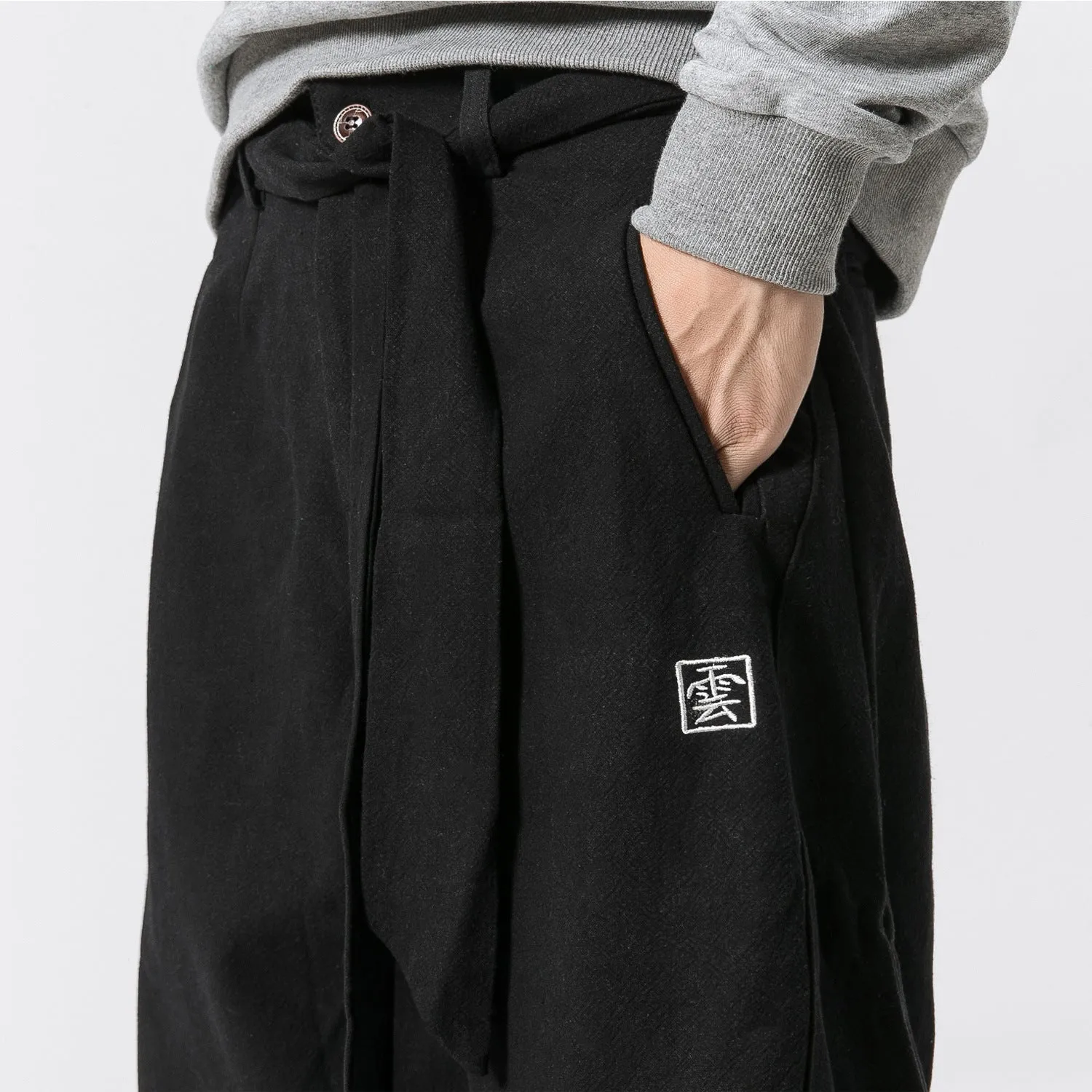 Thick Loose Three-dimensional Japanese Linen Pants