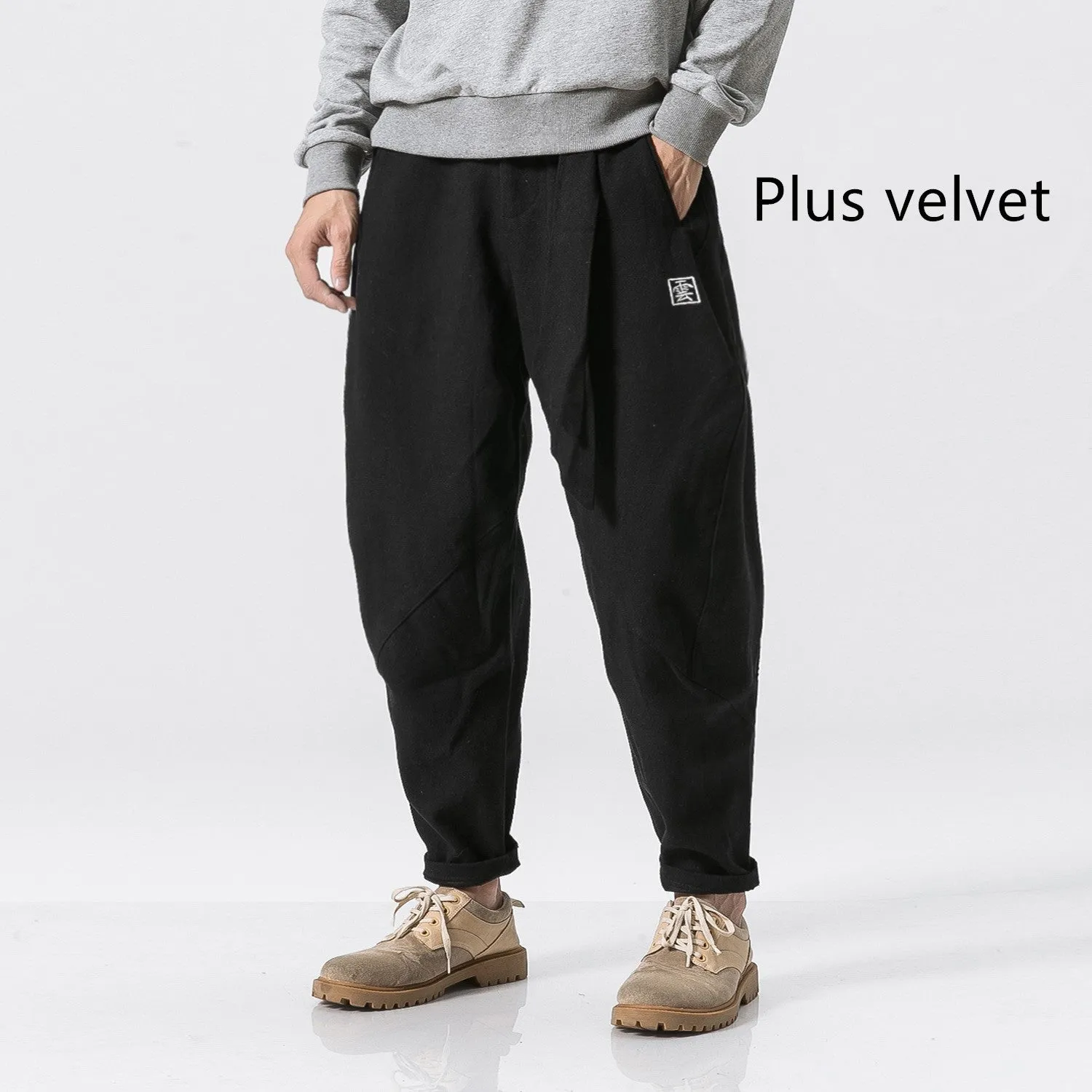 Thick Loose Three-dimensional Japanese Linen Pants