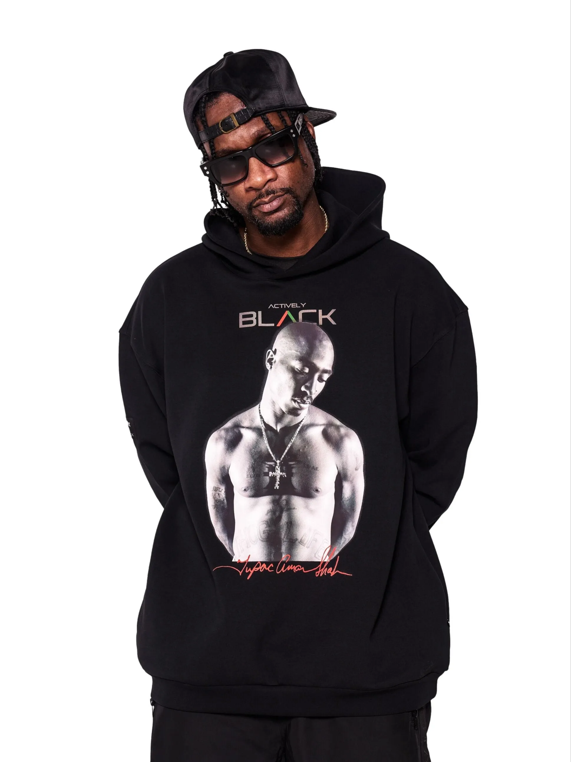 Unisex Tupac x Actively Black Hoodie