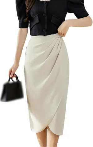 Vintage Skirts Women Pencil Skirts Womens High Waist Split One Step Skirts Black Skirt Irregular Skirts for Women