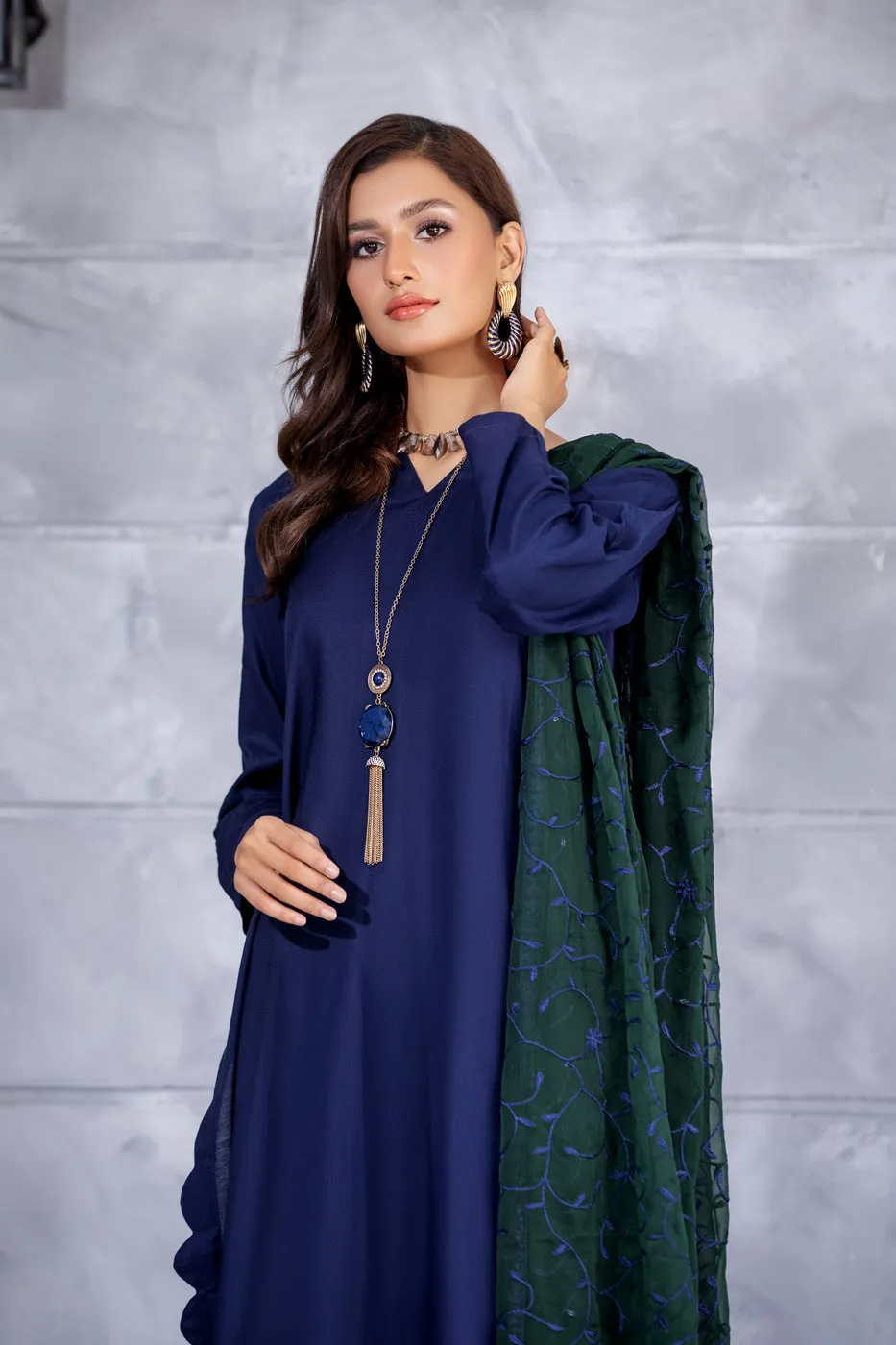 Winter Ready to Wear 3 Pcs Embroidered Dopatta Dress by Gulwarun 03