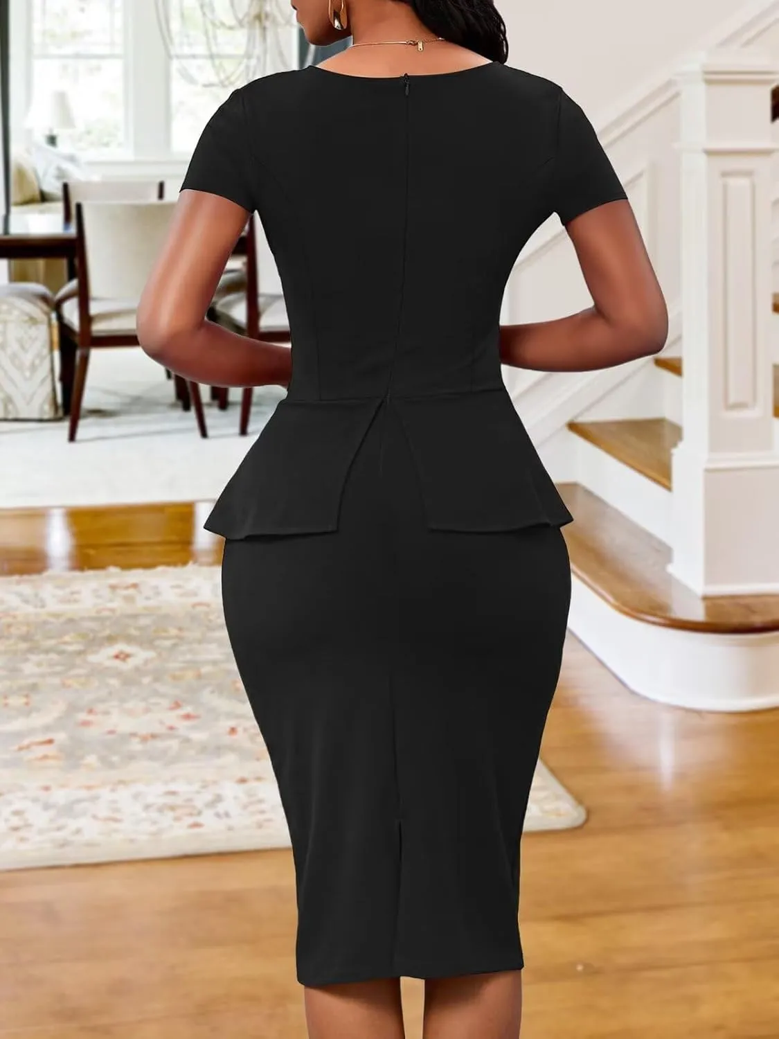Women 2 Piece Skirt Set Short Sleeve Pencil Skirt Suits Business Church Suit Sexy Summer Birthday Outfits
