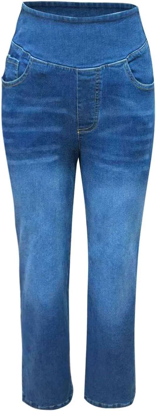 Women Sweatpant Jeans Sweatpants That Look Like Jeans High Waisted Stretchy Pull On Wide Leg Jean