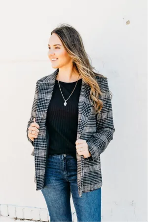 Z Supply: Kingston Relaxed Plaid blazer in Latte ZJ243846